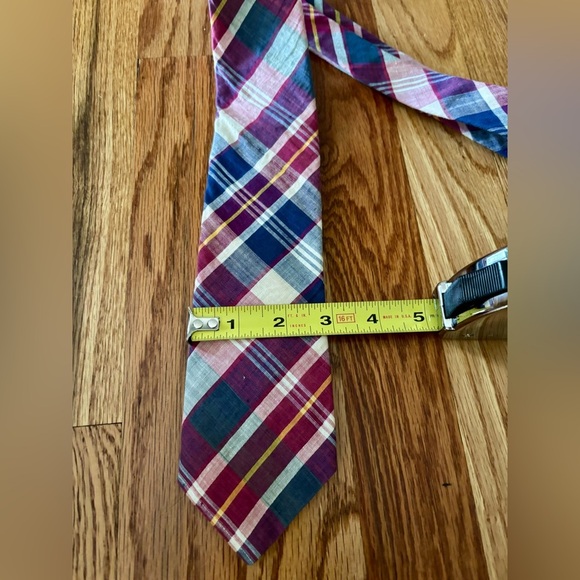 Vintage Rooster Tie Plaid Madras Preppy Ivy 80s - Picture 2 of 4